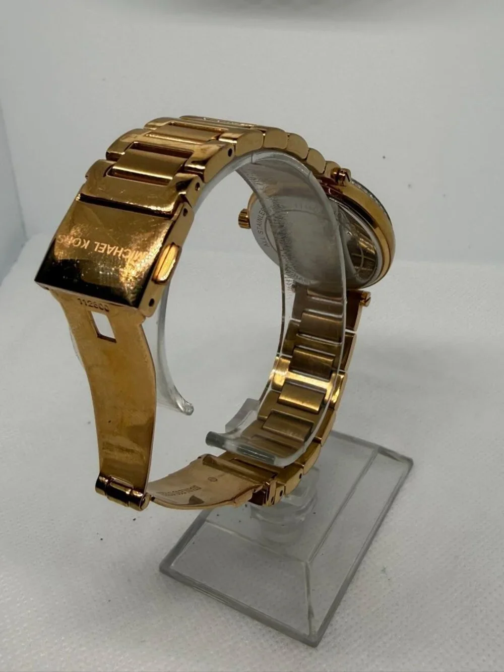 Michael Kors Skylar MK5971 Women Gold Baguette Crystal Roman Numeral 33MM Watch